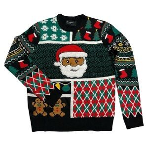 Bluenotes Multicolor Christmas Sweater with Santa Design